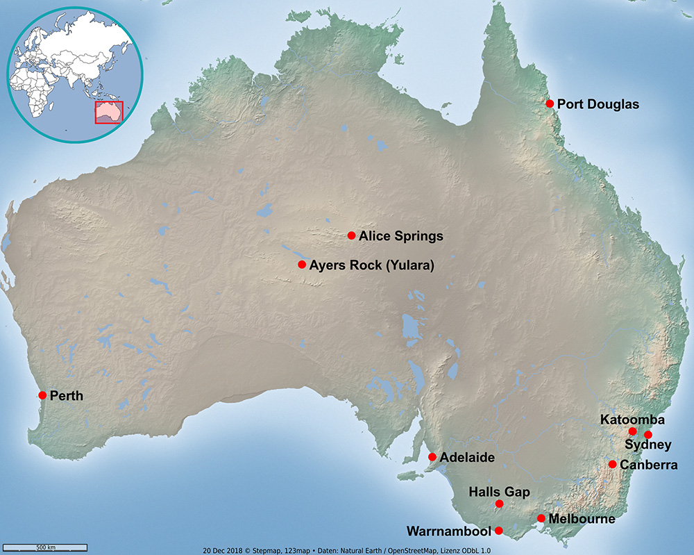 Karte Australien internet