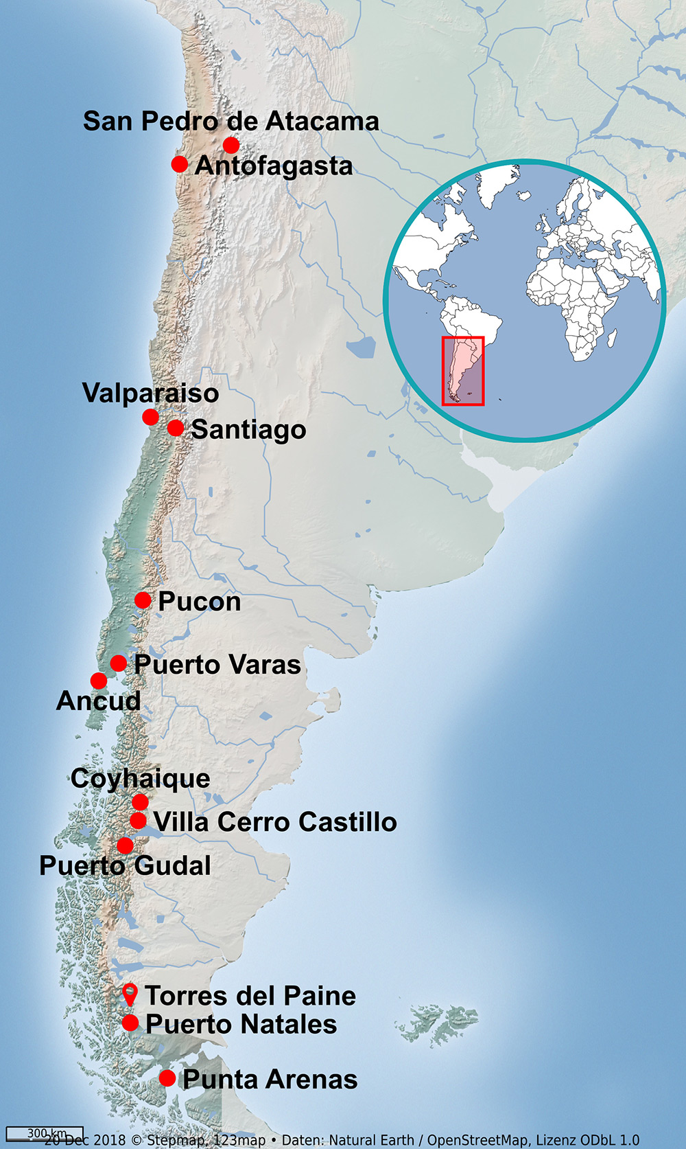Karte Chile internet