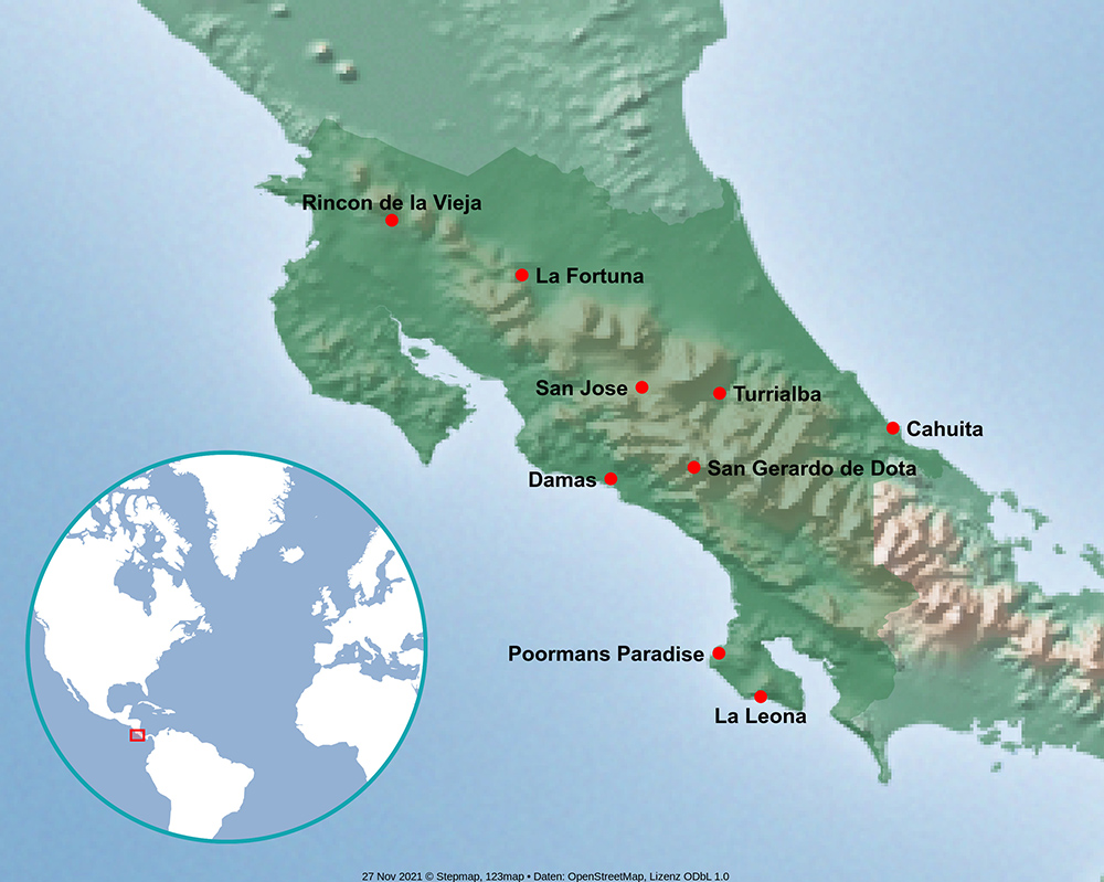 StepMap Karte Costa Rica web
